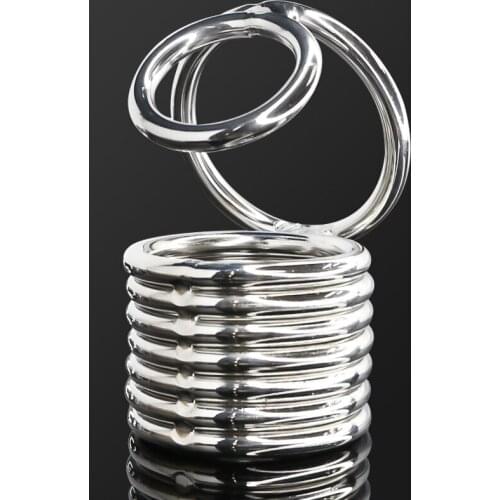 Penis Ring Glans Ring Stainless Steel Cock Ring Extreme Lock Sex Ring Dual Ball Stretcher Stop Premature Ejaculation Erection