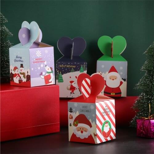 Xmas Christmas Eve Apple Cartoon Packaging Paper Boxes Large-capacity Candy Biscuit Snacks Boxes Christmas Elements Gift Boxes
