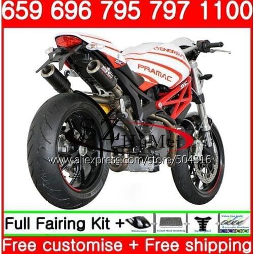 Body For DUCATI 659 696 795 796 797 09 10 11 98SH1 PRAMAC red 696S 795S 796S 821 1100 1100S M1000 1200 2009 2010 2011 Fairing