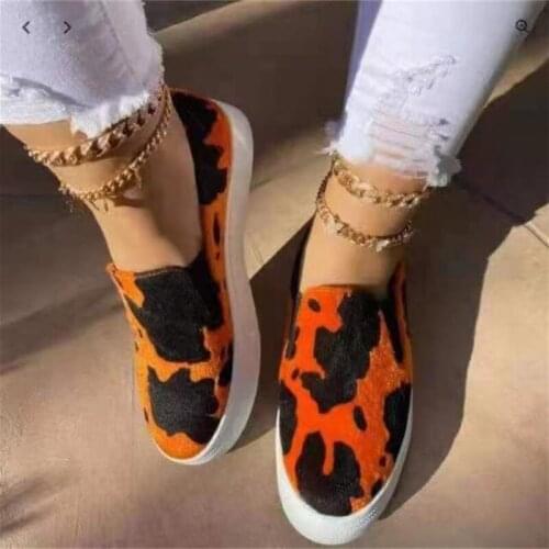 Women Flats Shoes Mixed Colors Flock Slip-ons Casual Shoes Big Size Sneakers Woman Loafers Vulcanized Shoes Zapatos De Mujer