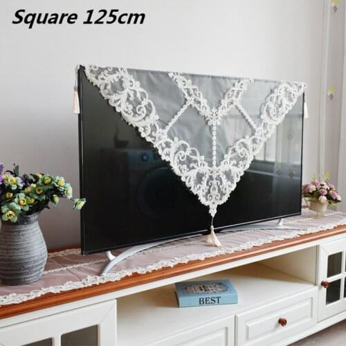 European Style Lace Embroidery Pendant Khaki Large Size Tablecloth Living Room LCD TV Bedroom Desk Dust Cover Wedding Decoration
