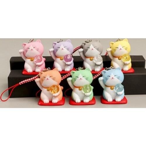 Cartoon Zhaocai cat key rope pendant creative development Zhaofu car small pendant cute small gift