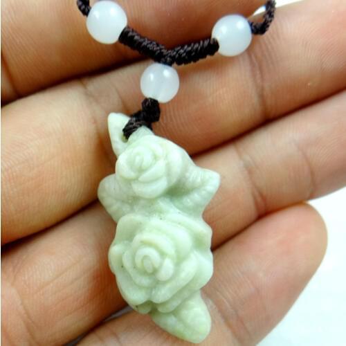Natural stone Quartz Crystal hand-carved statue of Roses amulet pendant for diy Jewelry Making necklace Accessories