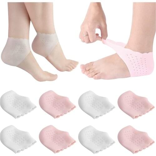 2pcs Silicone Feet Care Socks Moisturizing Gel Heel Thin Socks with Hole Cracked Foot Skin Care Protectors Foot Care Tool