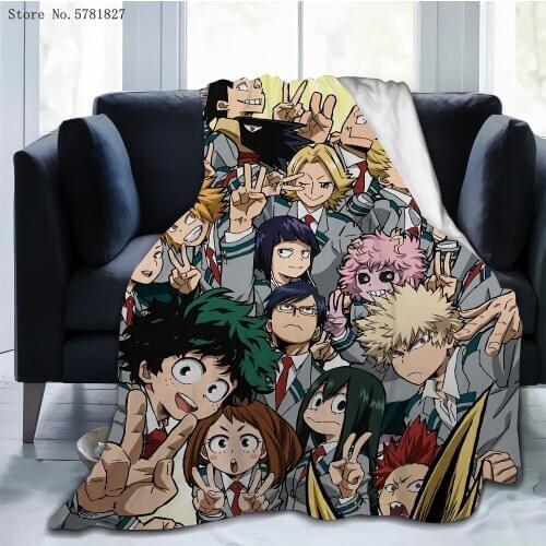 My Hero Academia Sherpa Blanket Animation Throw Blanket For Kids Adults Weighted Blanket For Bedroom Home Custom Blanket