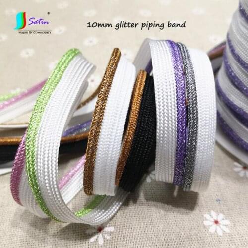Wholesale High Quality 10mm Glitter Piping Band DIY Hand Backpack Pillow Doll Dress Clothes Lace Decorative Edging Strip