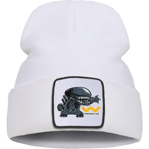 Alien Horror Movie Thick Knitted Hat Unisex Flexible Beanie Cap Hot Sale Casual Skullies Hats Cotton Foldable Hedging Caps