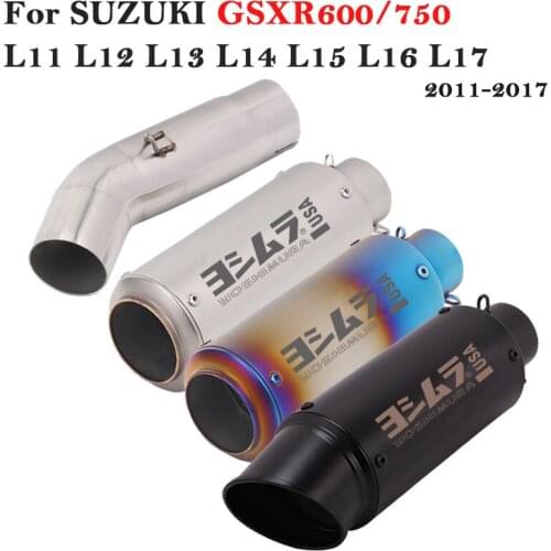 Slip On For SUZUKI GSXR 600 750 GSXR600 GSXR750 L11 L12 2011-2017 Motorcycle Yoshimura Exhaust Escape System Link Pipe Muffler