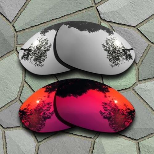 Chrome&Violet Red Sunglasses Polarized Replacement Lenses for Oakley X Metal XX