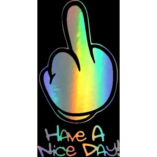 Middle Finger Car Stickers and Decals Creative Funny Carbon Fiber 3D Stickers On Car Auto StickersCar-Stickers Thekk15*8cm