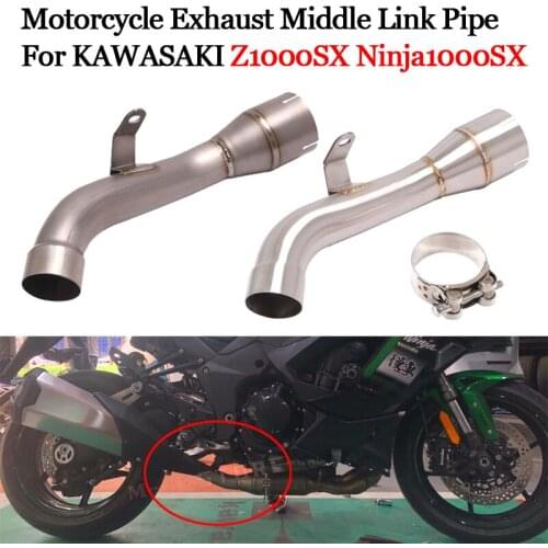 Motorcycle Exhaust Link Pipe Cat Delete Modified Retain Catalyst For KAWASAKI Ninja1000SX Z1000SX NINJA 1000SX 2020 2021 Slip On