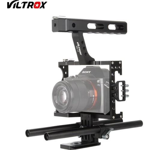 Viltrox 15mm Rod Rig DSLR Camera Video Cage Stabilizer Top Handle Grip for Sony A9 A7II A7RII A7SII A6300 A6500/GH4/EOS M5