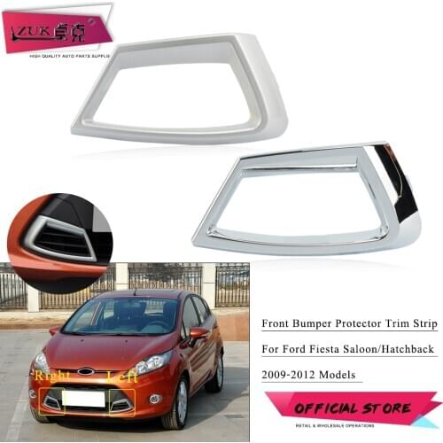 ZUK For Fiesta 2009-2012 Hatchback Front Bumepr Lower Grille Trim Panel Silver Chroming Air Inlet Grille Garnish For Ford