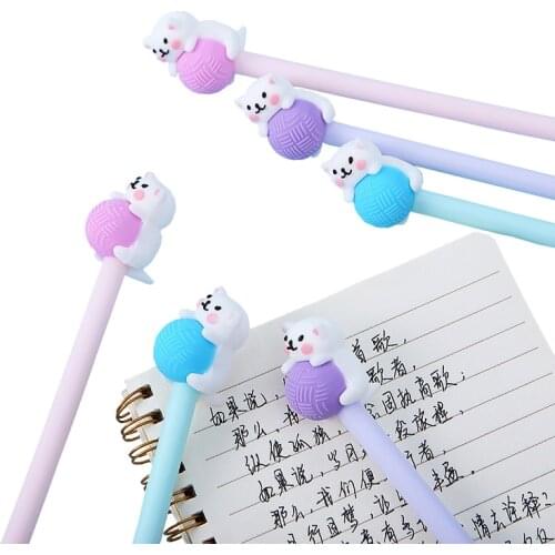 1 Pcs Kawaii Cat Neutral Pen Cute Animal Gel Pen 0.5mm Black Ink Pen for Kids Gifts School Office Stationery Supplies