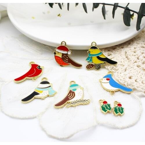 2021 New Cute Bird Charms For Jewelry Making Robin Magpie Bird Small Pendants DIY Earrings Bracelet Necklace Accessories