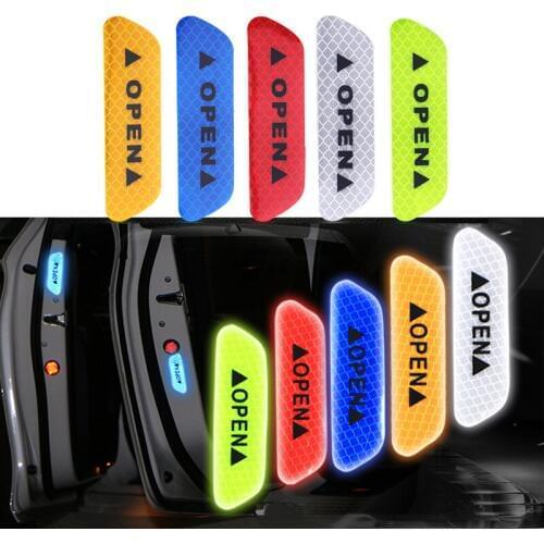 4pcs Car door OPEN safety anti-collision warning reflective stickers for Suzuki SX4 SWIFT Alto Liane Grand Car accessories
