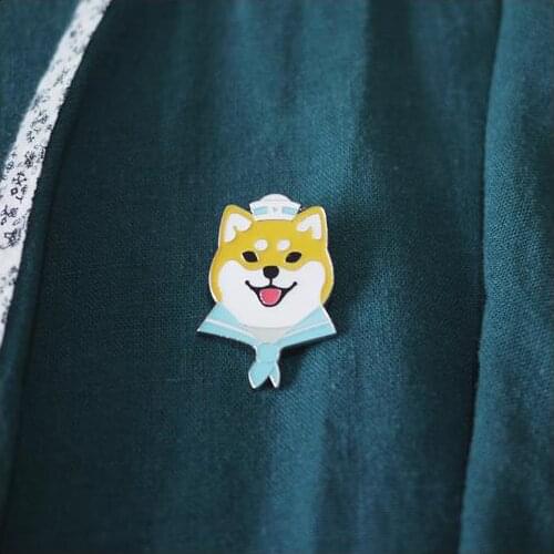 Cute Navy SHIBA INU Brooches Shiba Doge 3D Badge Brooch Metal Shiba Inus Pins Fan Club Gift Collectibles For clothes Hat Bag