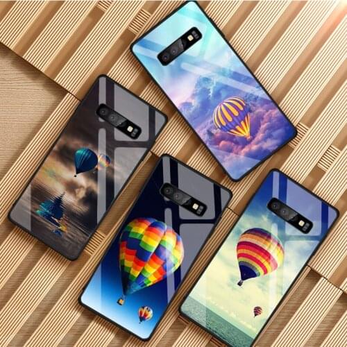 Hot Balloon Tempered Glass Phone Case For Samsung Galaxy S8 S9 S10 S20 PLUS J8 J6 J4 2018 NOTE 8 9 10 Cover Shell
