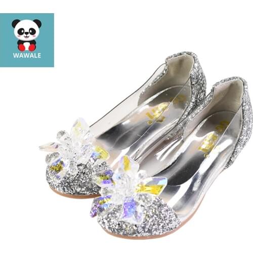 Crystal Princess Shoes For Kids Dancing Sandals Girls New Design Shinning Cinderella High Heels Rhinestone Cute Children Sandal