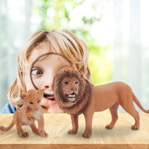 Simulation Wild Zoo Animals African Lion Tiger Models Action Figures Raccoon Bear Deer Figurines Miniature Collection Kids Toy