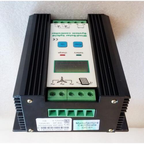 Wind Solar Hybrid Controller 80A 1200W MPPT Solar Power 400W, Wind Generator 800W, 12V 24V Intelligent Hybrid Charge Controller
