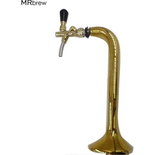 Chrome Plated Brass Single beer tap faucet with golden beer tower HIgh Quality