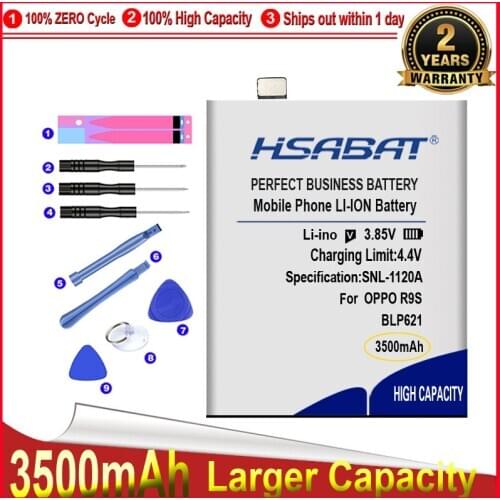 HSABAT 0 Cycle 3500mAh BLP621 Battery for OPPO R9S R9SM R9STM High Quality Mobile Phone Replacement Accumulator