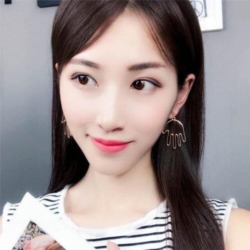 Trendy Face Earrings For Women Jewelry 2021 Metal Alloy Fashion Abstract Hollow Out Earrings Human Art Earrings Hot Sales