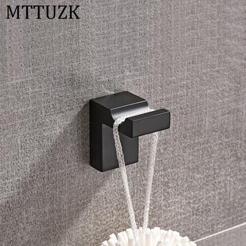 MTTUZK Solid Brass Brushed Gold Robe Hook Coat Hooks Bathroom BlackTowel Hooks Wall Mount Door rear Hook For Cap,Coat,Clothes