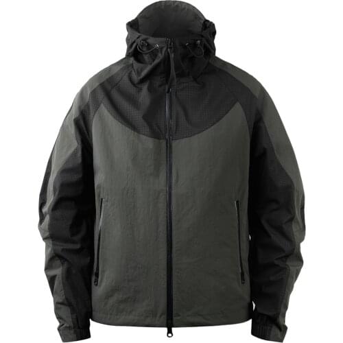 Mens jacket jacket nylon combined materials water wind resistant techwear streetwear japanese style