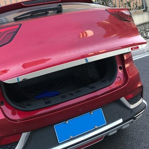Stainless Steel Rear Tailgate Trunk back door Cover Trim For MG ZS 2017 2018 2019 Car Accessories Silver/Red/Blue Sticker Logo