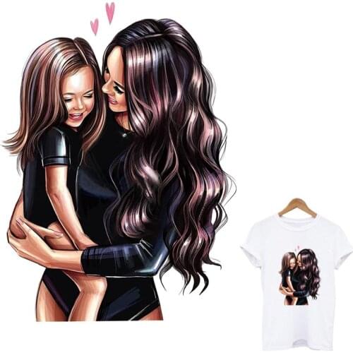 Loving Mom&Girl Patches For Clothing DIY A-Level Washable Iron-On Transfer Print-On T-Shirt Bags Thermal Sticker Deocoration