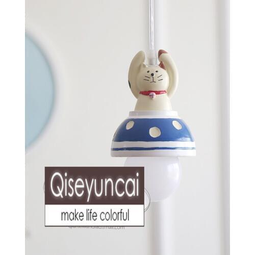 Qiseyuncai 2019 new American cup cat childrens room chandelier soft dress simple boy girl bedroom lamp free shipping
