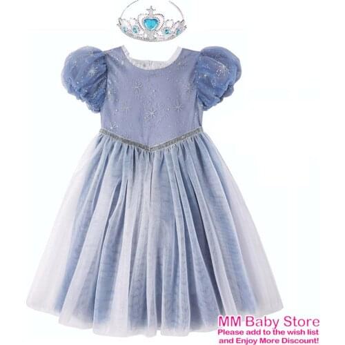 New Summer Kids Party Dress 2021 New Childrens Clothing For Girls Fluffy Bubble Short Sleeve Princess Cosplay Dress