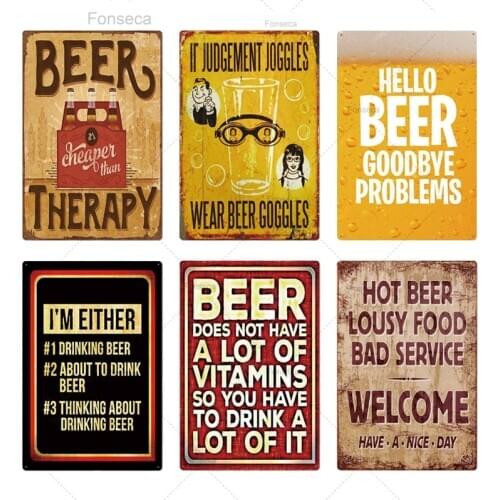 Beer Quotes Tin Sign Plaque Metal Vintage Pub Funny Plate Wall Decor For Bar Pub Club Man Cave Decorative Iron Painting 20*30 cm