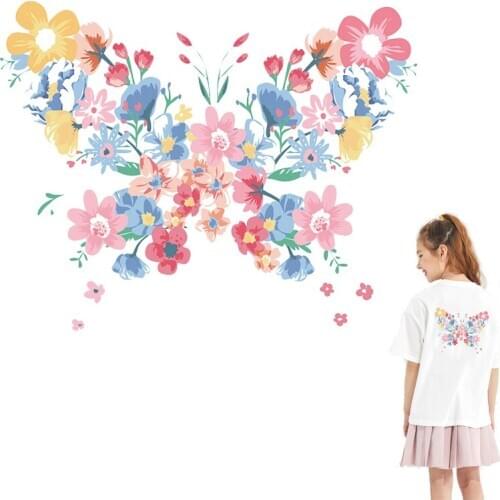 Iron on transfer for clothing butterfly patch vinyl transfer iron on patches for clothes stickers T shirt printed badge applique