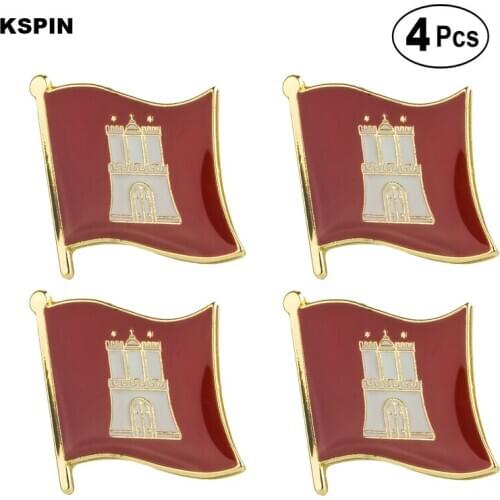 Hamburg Brooches Lapel Pin Flag badge Brooch Pins Badges 4pcs