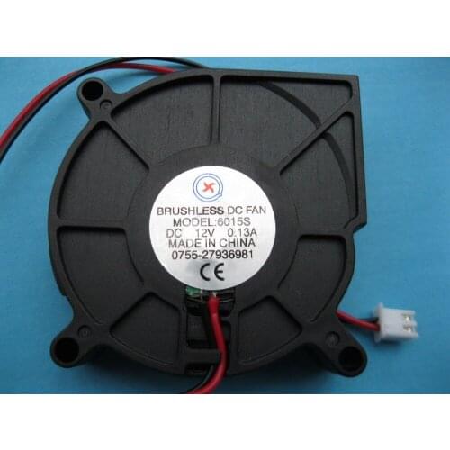 1 Pcs Brushless DC Blower Fan 12V 6015S 2 pin 60x60x15mm Sleeve-bearing