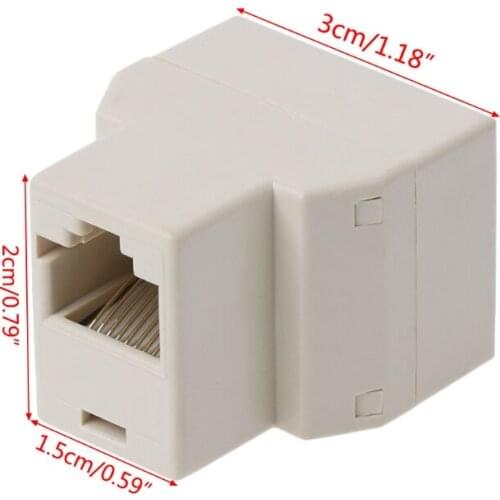 1Pc RJ45 CAT5 CAT5E Network Ethernet 1to2 Connector Adapter