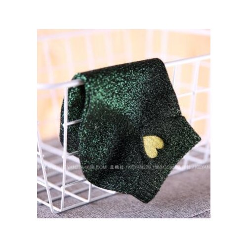 100pairs/lot fedex fast Glitter Socks Women Socks Fashion Heart Embroidered Shiny Ankle Sock spring autumn short socks