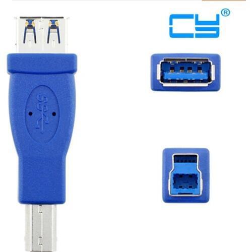 2 pieces/lot) USB 3.0 Type A Female to Type B Male Plug Connector Adapter USB3.0 Converter Adaptor AF to BM