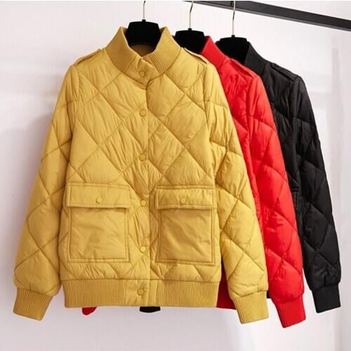 2020 New Autumn And Winter Padded Jacket Womens Clothes Light And Thin Short Slim Femael Coat Plus Size Women 's Jackets Parka