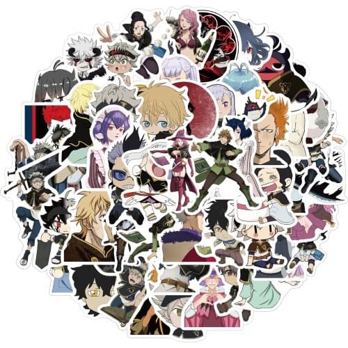 25/50PCS Black Clover Quarter Knights Card Anime Stickers Waterproof DIY Skateboard Guitar Laptop Bicycle Sticker Kids Toys