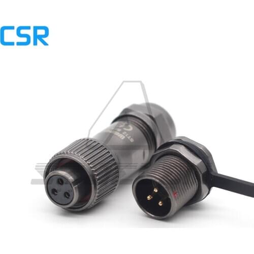 WEIPU ST12 series 3pin Cable connector IP68 waterproof Female Plug 12mm Panel Mount Connector