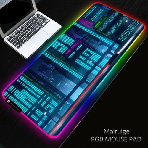 400*900MM Blue-purple Technology Glowing Large RGB Non-slip LED Mouse Pad Gaming Accessories Laptop PC XXL Keyboard Desk Mat