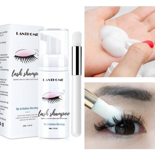 50ML Eyelash Supplement Shampoo Grafting Eyelash Cleanser Quickly Deep Clean Eyelash Makeup Remover Foam Pump Face Clean