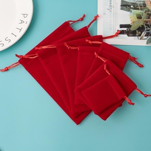 50 Personalized Velvet Pouches Jewelry Packaging Display Drawstring Packing Gift Bags for Christmas Wedding Party Custom Logo