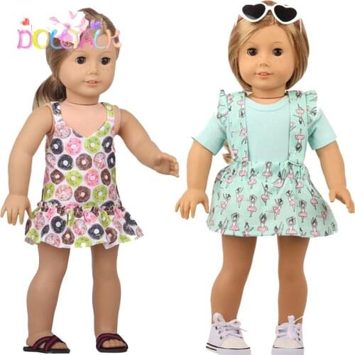 18 Inch American Doll Grls Fashion Dress Clothes Doughnut Ballet Dancer Suspender Skirt Doll Clothes For 43cm New Baby Born Toy