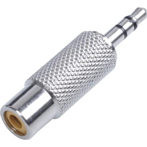 3.5mm Stereo Male to RCA Mono Female Audio Adapter,silver