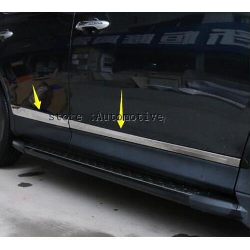 Car Styling For Toyota RAV4 Side Door Molding Stainless Steel Body Trim Cover Stickers Strip for Toyota RAV4 2013-2016 2017